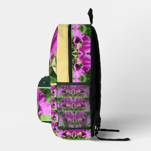 Bumble Bee On Pink Rose gepersonaliseerd Bedrukte Rugzak (Rechts)