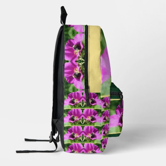 Bumble Bee On Pink Rose gepersonaliseerd Bedrukte Rugzak (Links)