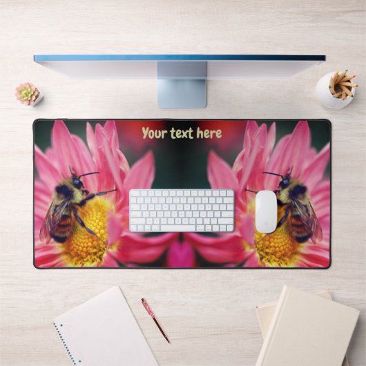 Bumble bee on roze Daisy Flower Personated Bureaumat (Kantoor 1)