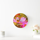 Bumble bee on roze kosmos Abstract Ronde Klok (Huis)