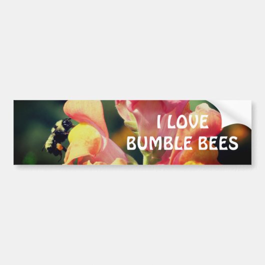 Bumble Bee On Snapdragon Flower Bumpersticker (Voorkant)