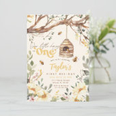 Bumble Bee Onze Kleine Honing Bijendag 1e Verjaard Kaart (Staand voorkant)