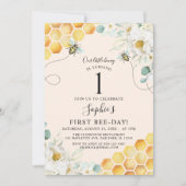 Bumble Bee, onze kleine honingbijen 1e verjaardag Kaart (Voorkant)