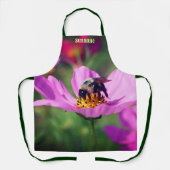 Bumble Bee op Cosmos Flower Natuur gepersonaliseer Schort (Voorkant)