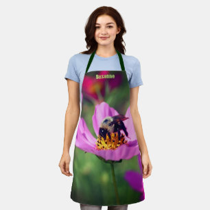 Bumble Bee op Cosmos Flower Natuur gepersonaliseer Schort