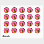 Bumble bee op Daisy Flower Art Ronde Sticker (Vel)