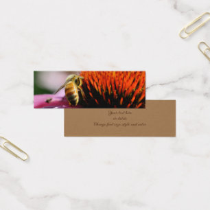 Bumble Bee op Echinacea Flower mini Bladwijzer Mini Visitekaartjes