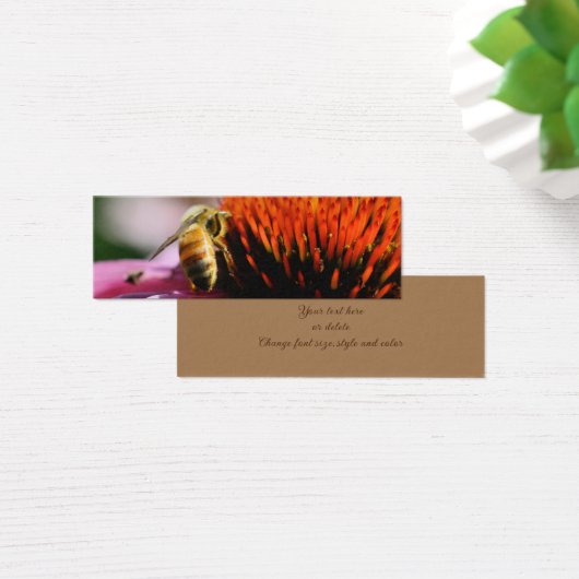 Bumble Bee op Echinacea Flower mini Bladwijzer Mini Visitekaartjes (Bureau)