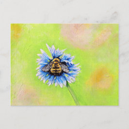 Bumble Bee op een ventilator schilderen Briefkaart