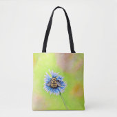 Bumble Bee op een ventilator schilderen Tote Bag (Voorkant)