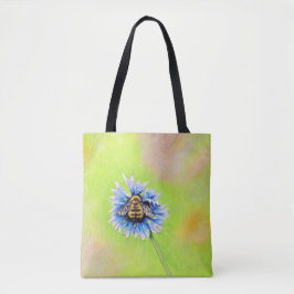 Bumble Bee op een ventilator schilderen Tote Bag