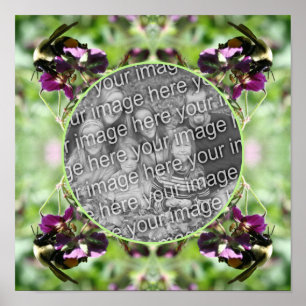 Bumble Bee op Flower Lijst Creëer Uw eigen foto Poster