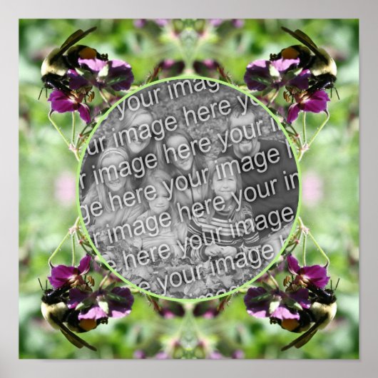 Bumble Bee op Flower Lijst Creëer Uw eigen foto Poster (Voorkant)