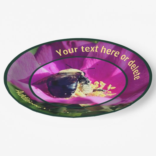 Bumble Bee op Flower Natuur Personalized Party Papieren Bordje (Gekanteld)