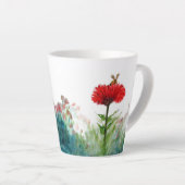 Bumble Bee op Red Zinnia Small Latte Mok (Rechterhoek)