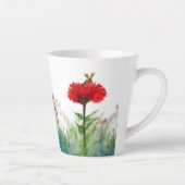 Bumble Bee op Red Zinnia Small Latte Mok (Rechts)