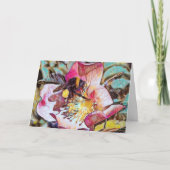 Bumble Bee op Roos olieverfschilderij Verjaardag K Kaart (Voorkant)