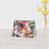 Bumble Bee op Roos olieverfschilderij Wenskaart Kaart (Gele Bloem)