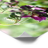 Bumble Bee op Roze Bloemspiegel Abstract Poster (Hoek)