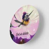 Bumble bee op roze kosmos, ventilator op maat ronde klok (Hoek)