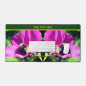 Bumble bee op roze roze roze Natuur op maat Bureaumat (Keyboard & Muis)