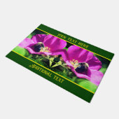 Bumble bee op roze roze roze Natuur op maat Deurmat (Schuin)