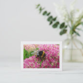 Bumble Bee op sedum (grens) Visitekaartje (Staand voorkant)