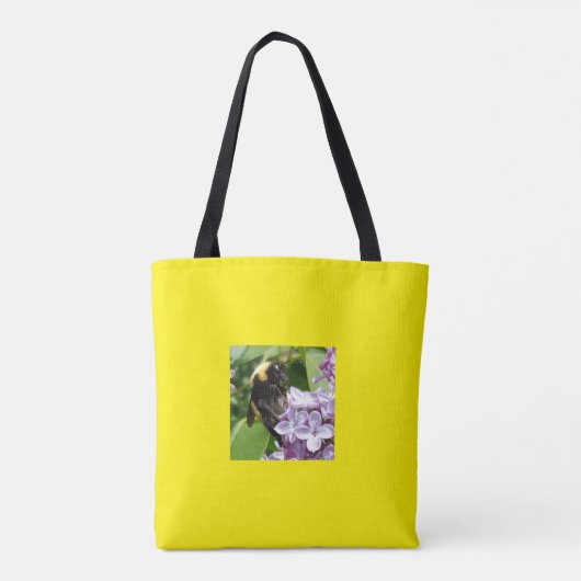 Bumble Bee op Sneeuwbal struik en jouw naam Tote Bag (Achterkant)