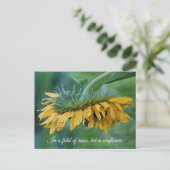 Bumble Bee op Zonnebloem - Briefkaart (Staand voorkant)