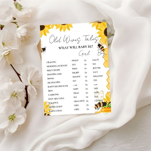 Bumble Bee Oude Vrouwen Verhalen Baby Shower Spelk Kaart