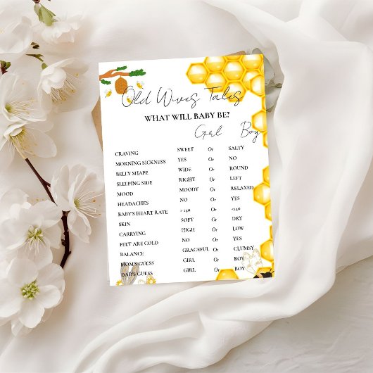 Bumble Bee Oude Vrouwen Verhalen Baby Shower Spelk Kaart
