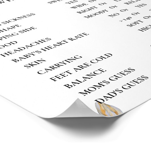 Bumble Bee Oude WiVes Tales Baby shower Spel Poster (Hoek)