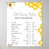Bumble Bee Oude WiVes Tales Baby shower Spel Poster (Voorkant)
