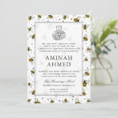 Bumble Bee Patroon Islamitisch Neutraal Aqiqa Aqeq Kaart (Staand voorkant)
