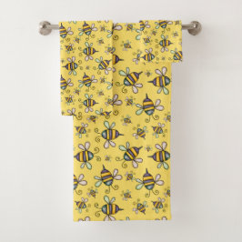 Bumble Bee Pattern Bad Handdoek
