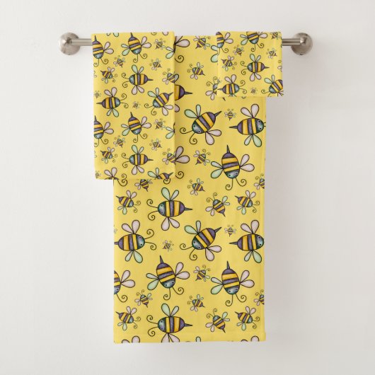 Bumble Bee Pattern Bad Handdoek (Insitu)