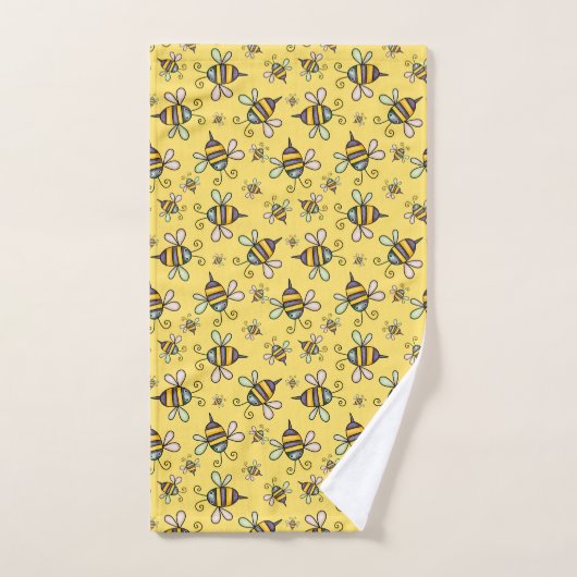 Bumble Bee Pattern Bad Handdoek (Handdoek)
