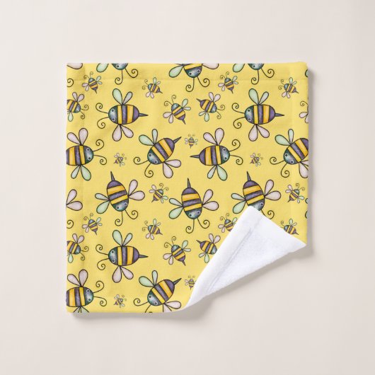 Bumble Bee Pattern Bad Handdoek (Wasdoekje)