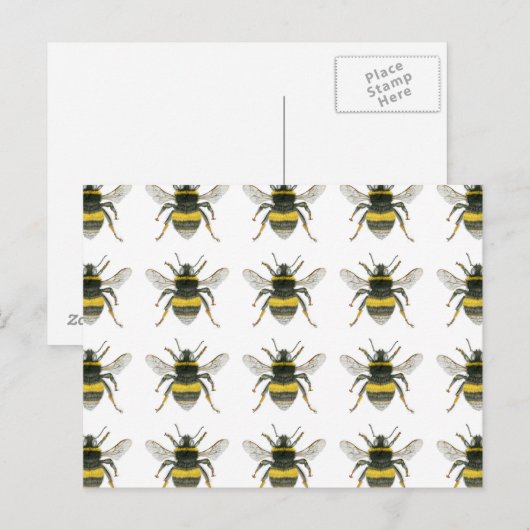 Bumble Bee Pattern Briefkaart (Voorkant / Achterkant)
