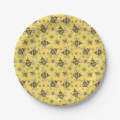 Bumble Bee Pattern Papieren Bordje (Voorkant)