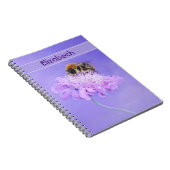 Bumble Bee Perst op een roze ventilator Notitieboek (Rechterzijde)