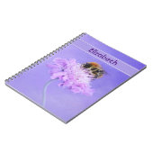 Bumble Bee Perst op een roze ventilator Notitieboek (Linkerzijde)