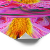 Bumble Bee Pink Daisy Abstracte Natuur Art Poster (Hoek)