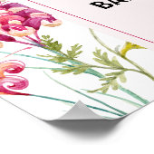 Bumble Bee Pink Florals Baby Shower Welcome Sign Poster (Hoek)