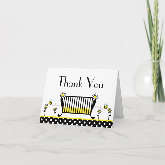 Bumble Bee Polka Dot Baby shower Bedankt (Voorkant)