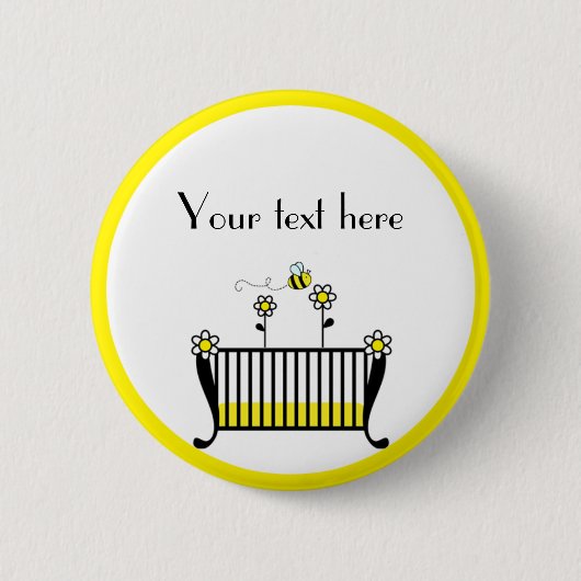 Bumble Bee Polka Dot Baby shower Ronde Button 5,7 Cm (Voorkant)