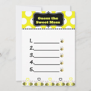 Bumble bee Raad de Sweet Mess Kaart, Poo Game