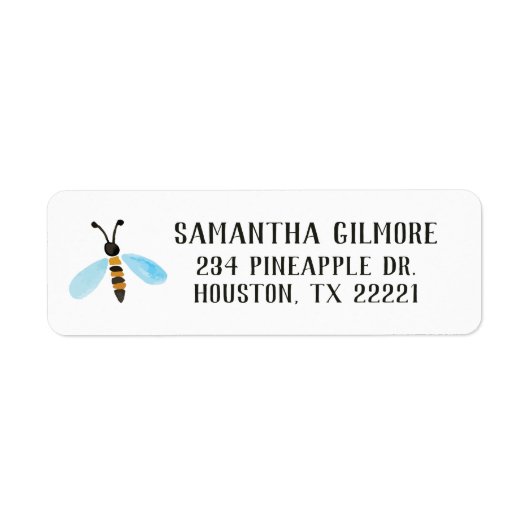 Bumble bee Return Address Labels (Voorkant)