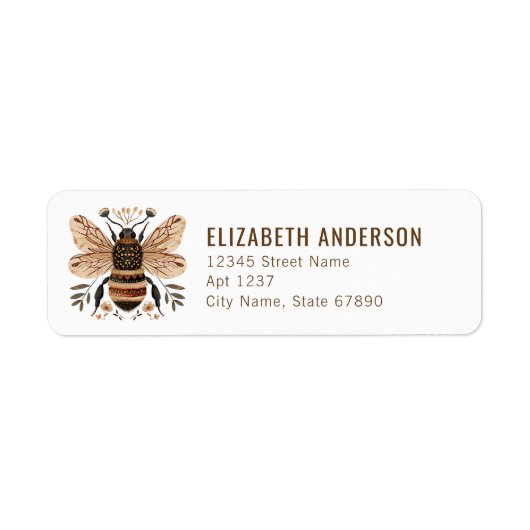 Bumble bee Return Address Labels (Voorkant)