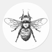 Bumble Bee Ronde Sticker (Voorkant)